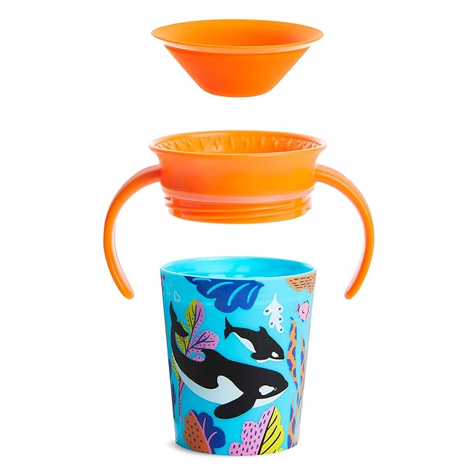 Munchkin® Miracle® 360 Wildlove - Sippy Cup, 6 oz, 2-Pack, Orca/Polar Bear