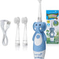 Brush-Baby WildOnes Kids Electric Rechargeable Toothbrush Elephant, 1 Handle, 3 Brush Head, USB Charging Cable, for Ages 0-10 (Elephant)