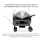 Neobreez ADVI Wagon Cargo Push Pull Foldable Stroller For 2 Kids, UV&Waterproof Removable Canopy,Gift&String Bag,Phone Holder,2in1 Cup Holder,Toy Strap,Reflective Stickers,6m to 4yrs,44kg.