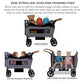 Neobreez ADVI Wagon Cargo Push Pull Foldable Stroller For 2 Kids, UV&Waterproof Removable Canopy,Gift&String Bag,Phone Holder,2in1 Cup Holder,Toy Strap,Reflective Stickers,6m to 4yrs,44kg.