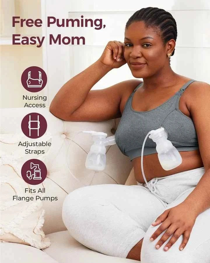 MOMCOZY YN08 Hands -Free Pumping Bra -Grey-M