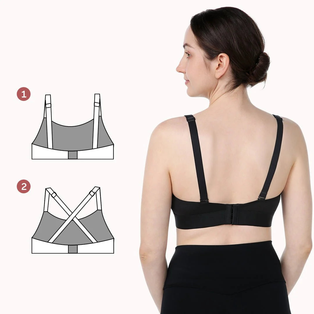 Momcozy Hands Free Nursing Bra, Adjustable, Pumping and Breastfeeding Bra, Soft Elastic Fabric