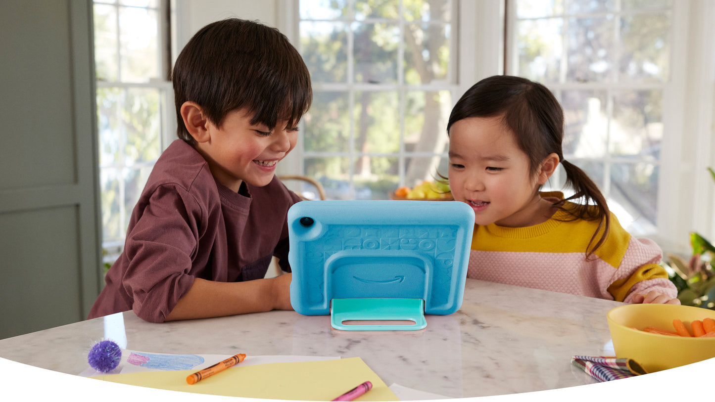 Amazon Fire HD 8 Kids tablet (newest model), ages 3-7. With bright 8" HD screen. Includes ad-free and exclusive content, parental controls and 13-hr battery, 32GB, Blue