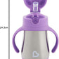 Munchkin Stainless Steel Straw Cup, Cool Cat Design, Insulated Double Walled Beaker for Kids, Toddler Sippy Cup for Babies 18+ Months, Drinking Bottle with Straw, Hot/Cold Drinks (8oz/237ml) - Adenzo Comfies