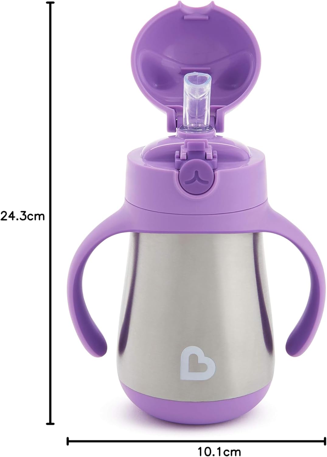 Munchkin Stainless Steel Straw Cup, Cool Cat Design, Insulated Double Walled Beaker for Kids, Toddler Sippy Cup for Babies 18+ Months, Drinking Bottle with Straw, Hot/Cold Drinks (8oz/237ml) - Adenzo Comfies