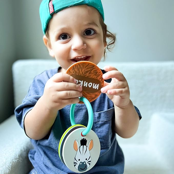 Animal Silicone Teething Flash Cards for Babies – BPA - Free Soft Learning Keys with 5 Animal Cards, Sensory Teether Toy for Fine Motor Skills (6+ Months) - Adenzo Comfies