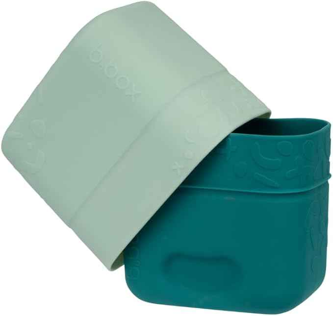 B.box Silicone Snack Cup (2‑Pack) – Forest, 5oz Base + 5.7oz Lid