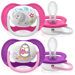Philips-AVENT SCF080/08 Ultra Air, orthodontic, 6-18 months, Purple/Pink.