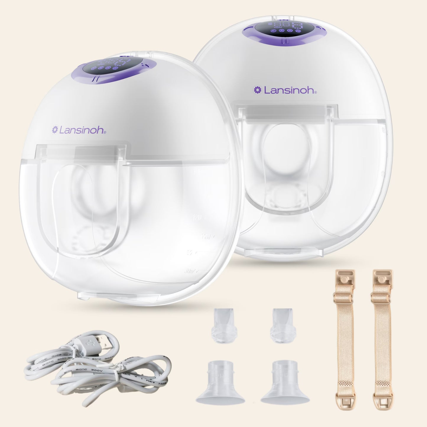 Lansinoh Wearable Electric Breast Pump - 4 Pumping Modes, 9 Suction Levels - Hands Free Portable & Quiet Pumping- LED Display