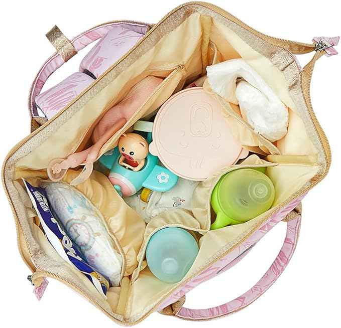 Waterproof Diaper Backpack for Mom & Dad – Multi-Compartment Baby Changing Bag with Stroller Straps, Large Capacity Travel Maternity Backpack (27×18×42cm)