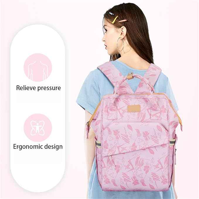 Waterproof Diaper Backpack for Mom & Dad – Multi-Compartment Baby Changing Bag with Stroller Straps, Large Capacity Travel Maternity Backpack (27×18×42cm)