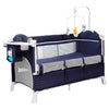 5-in-1 Baby Bassinet Bedside Sleeper & Playard with Changing Table – Rocking Crib, Mesh Sides, Music Box, Mosquito Net, Storage & Travel-Friendly Design