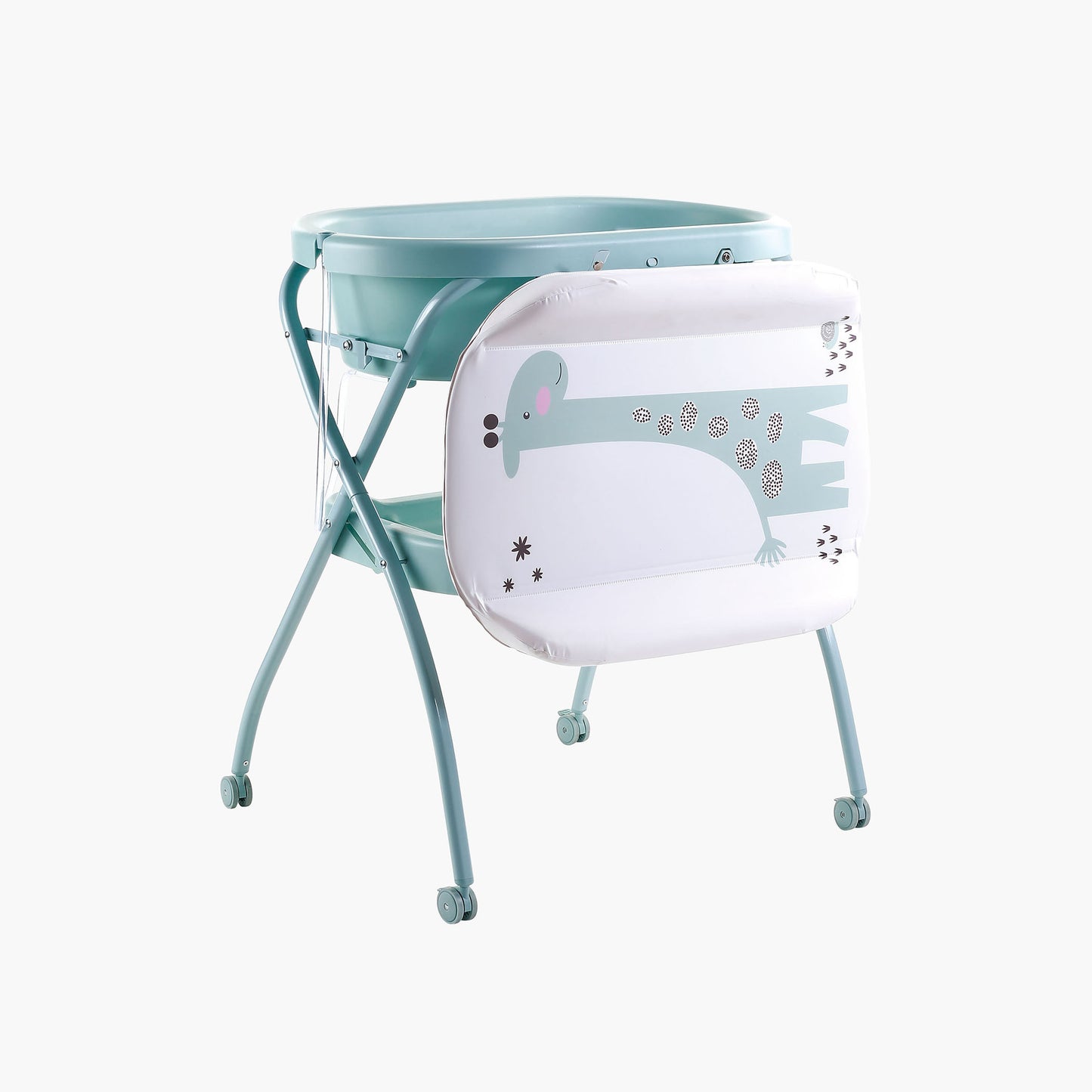 2-in-1 Foldable Baby Changing Table with Bathtub – Portable Diaper Changing Station & Massage Care Table with Storage Shelves for Newborns to Toddlers (0–2 Years) - Adenzo Comfies