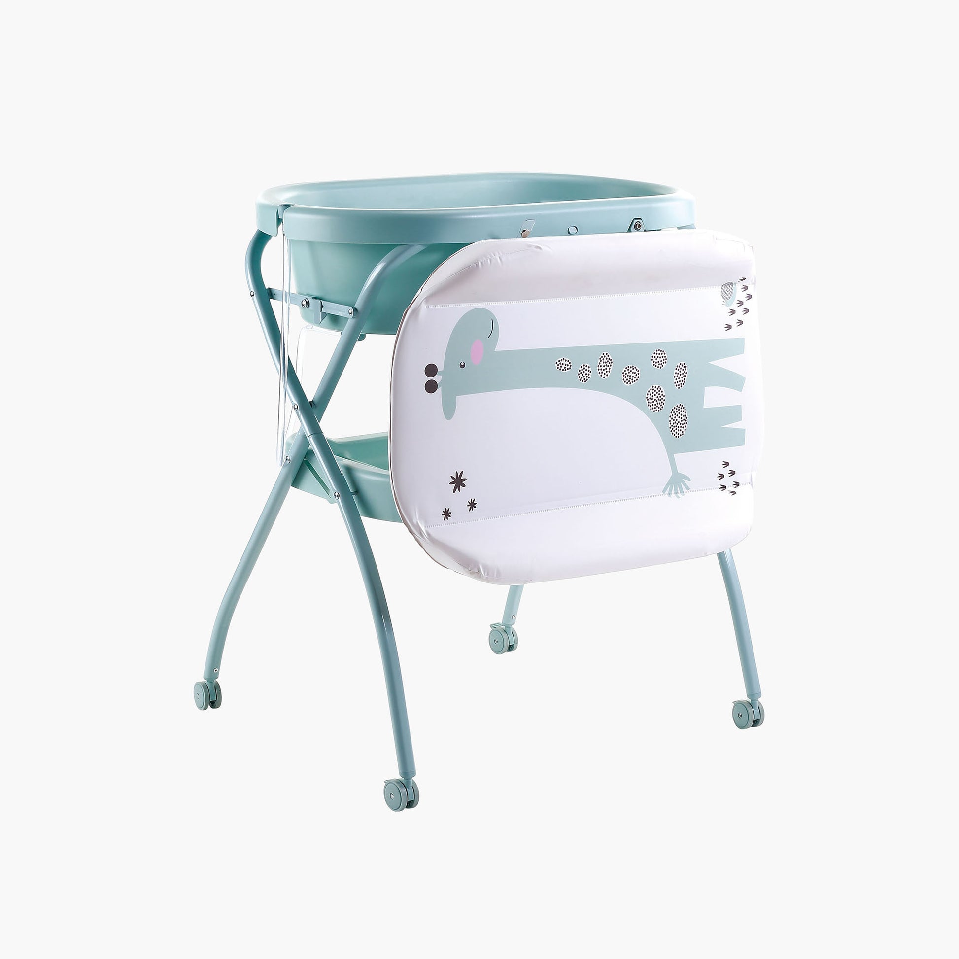 2-in-1 Foldable Baby Changing Table with Bathtub – Portable Diaper Changing Station & Massage Care Table with Storage Shelves for Newborns to Toddlers (0–2 Years) - Adenzo Comfies
