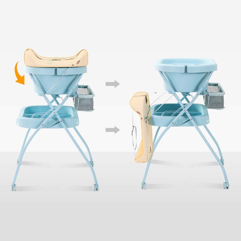 2-in-1 Foldable Baby Changing Table with Bathtub – Portable Diaper Changing Station & Massage Care Table with Storage Shelves for Newborns to Toddlers (0–2 Years) - Adenzo Comfies