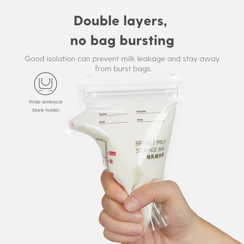 Boboduck Breastfeeding Milk Storage Bags – Leak-Proof, Freezer Safe, Hygienic Seal – 200 ml Capacity, 30 Pack - Adenzo Comfies