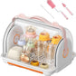 Baby Bottle and Accessories Storage Organizer – Portable Drying Rack with 6 Bottle Holders, 4 Teat Holders, Removable PP Cover & Multipurpose Storage