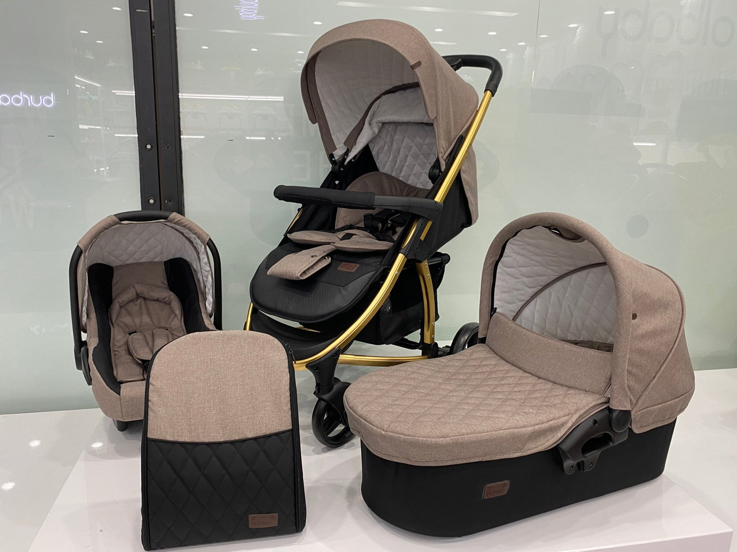 Burbay 3 - in - 1 Baby Travel System (Stroller, Carrycot & Infant Car Seat) - Adenzo Comfies