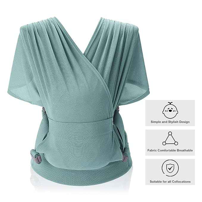 Breathable Baby Wrap Carrier Sling – Adjustable Spandex Mesh Baby Hammock with Buckle Support, Hands-Free Infant Carrier & Nursing Wrap (0–24 Months)