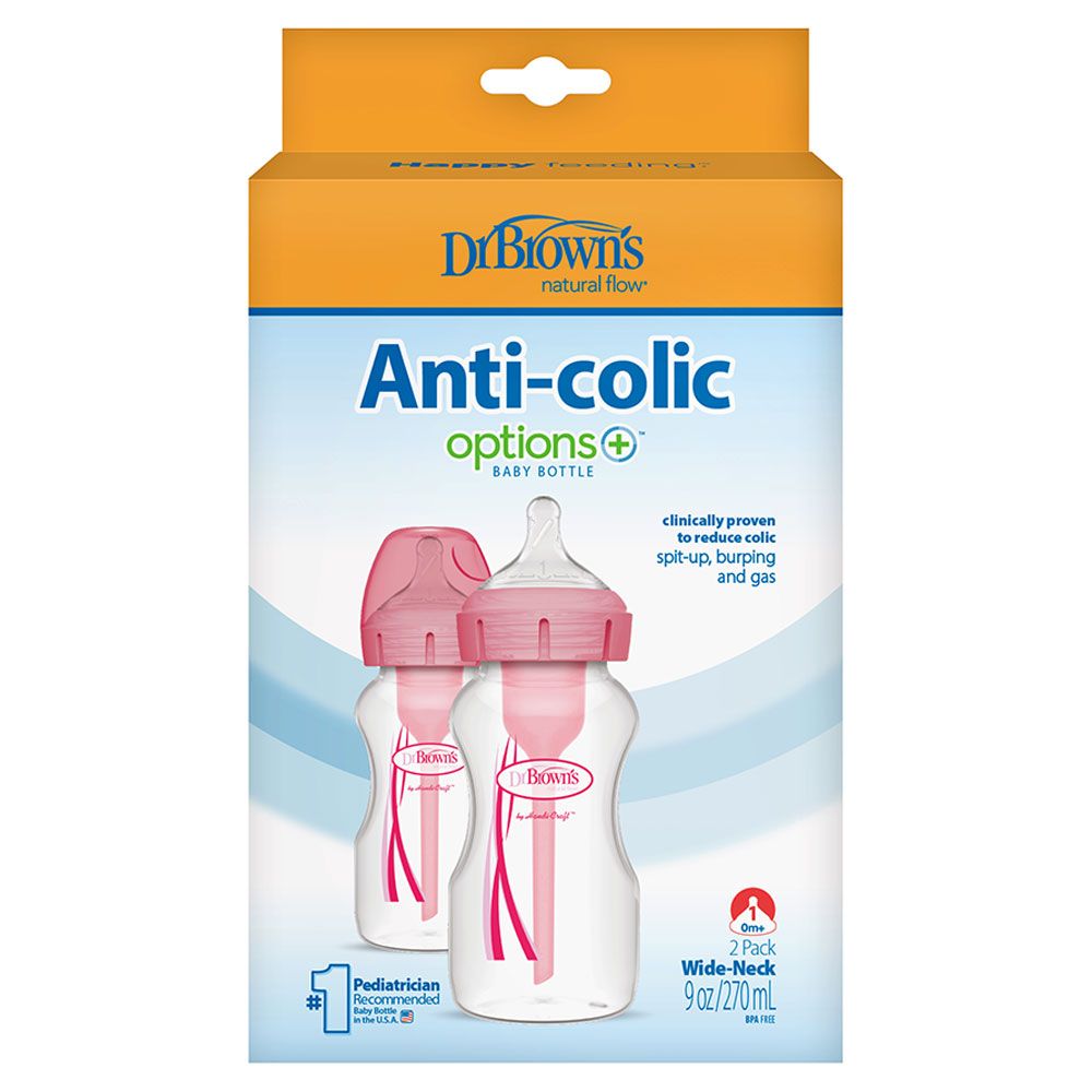 Dr. Brown’s Natural Flow Anti - Colic Baby Bottle – Silicone Teat, Breast - Like, 0+ Months - Adenzo Comfies
