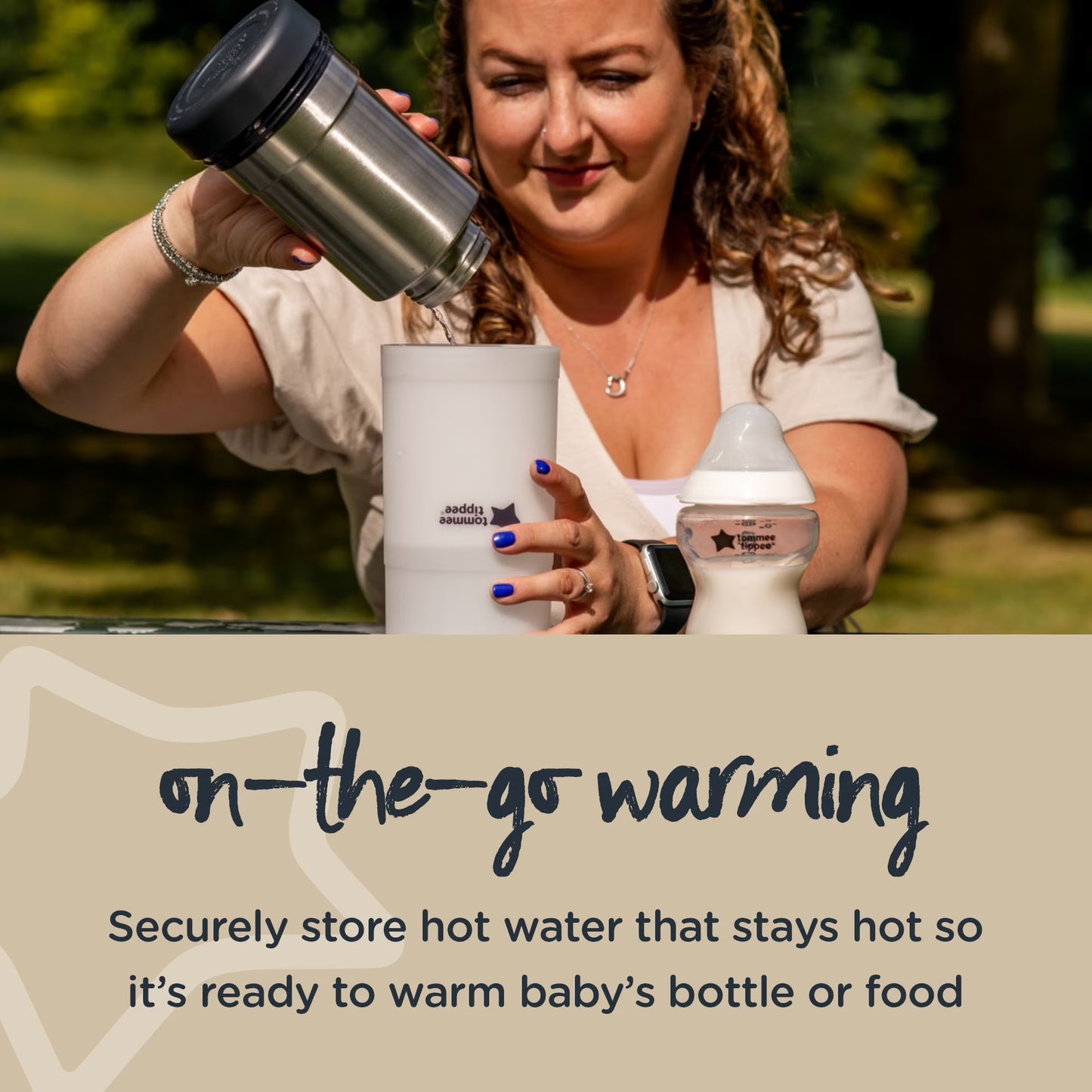 Tommee Tippee Travel Bottle Warmer - Portable Thermal Insulated Baby Food and Bottle Warmer with Leak-Proof Stainless Steel Flask