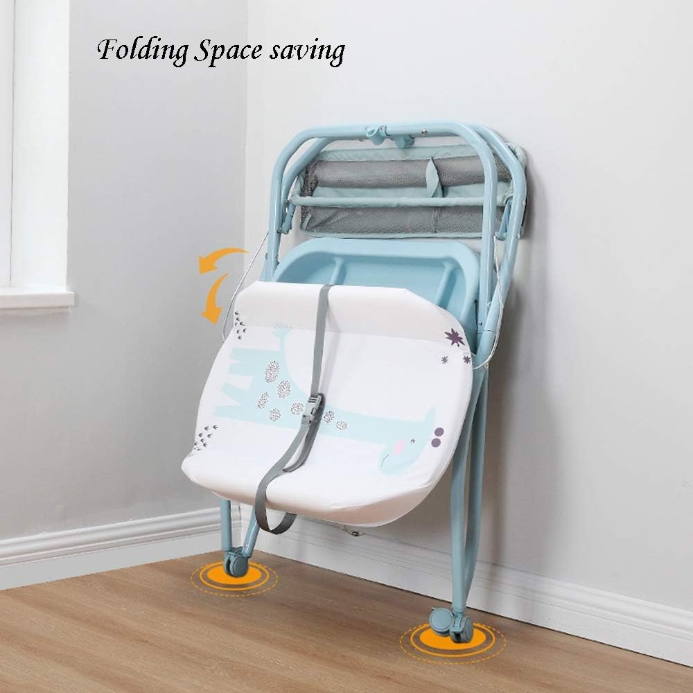 2-in-1 Foldable Baby Changing Table with Bathtub – Portable Diaper Changing Station & Massage Care Table with Storage Shelves for Newborns to Toddlers (0–2 Years) - Adenzo Comfies
