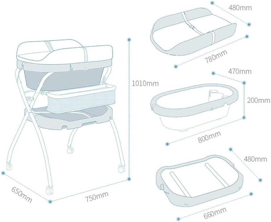 2-in-1 Foldable Baby Changing Table with Bathtub – Portable Diaper Changing Station & Massage Care Table with Storage Shelves for Newborns to Toddlers (0–2 Years) - Adenzo Comfies