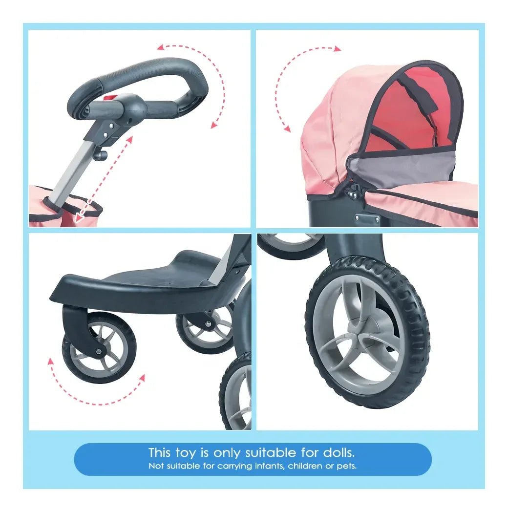 Doll Stroller with Adjustable Canopy FL9136 - Adenzo Comfies