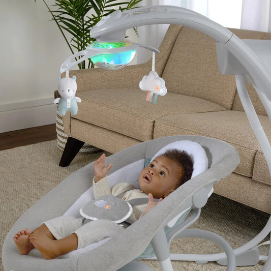 Ingenuity - Inlighten Soothing Electric Swing Cradle Lights Toys and Music - Adenzo Comfies