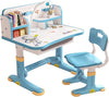 Kids Height Adjustable Study Desk and Chair Set with Drawer – Ergonomic School Table, Widened Desktop, Anti - Slip Legs, Cartoon Design - Adenzo Comfies