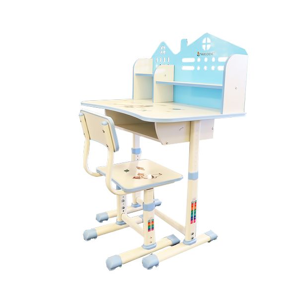 Kids Height Adjustable Study Desk and Chair Set with Drawer – Ergonomic School Table, Widened Desktop, Anti - Slip Legs, Cartoon Design - Adenzo Comfies