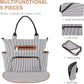 Little Story Diaper Bag – Waterproof Multi-Compartment Baby Nappy Bag with Stroller Straps, Large Capacity Maternity Travel Tote (Ivory) - Adenzo Comfies