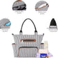 Little Story Diaper Bag – Waterproof Multi-Compartment Baby Nappy Bag with Stroller Straps, Large Capacity Maternity Travel Tote (Ivory) - Adenzo Comfies
