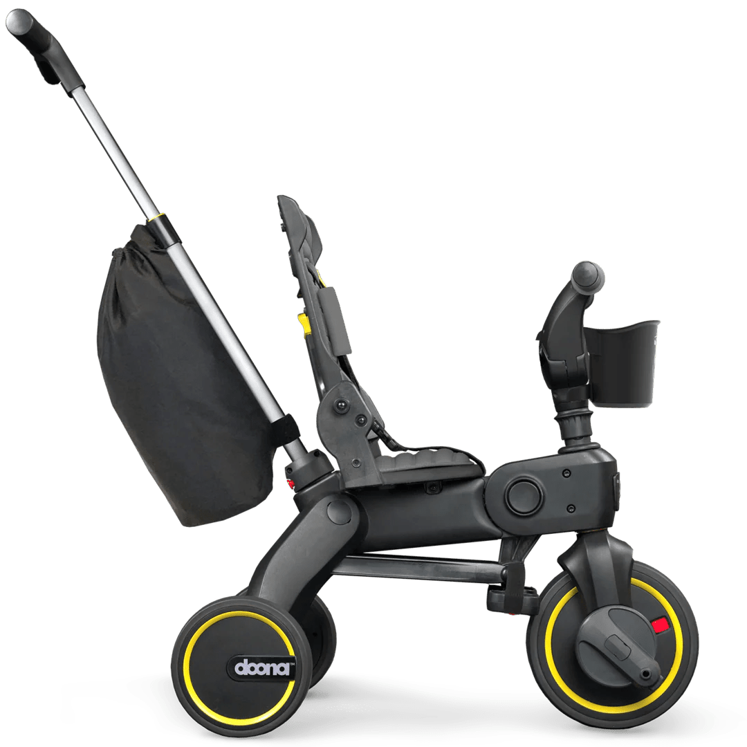 Doona Liki Trike S5 - Premium Foldable Trike for Toddlers, Kids/Baby Tricycle Stroller with Cushion Seat, UPF 50+ Sun Protection & Harness, Parental Control, Ages 10 Months to 3 Years, Midnight,Black - Adenzo Comfies