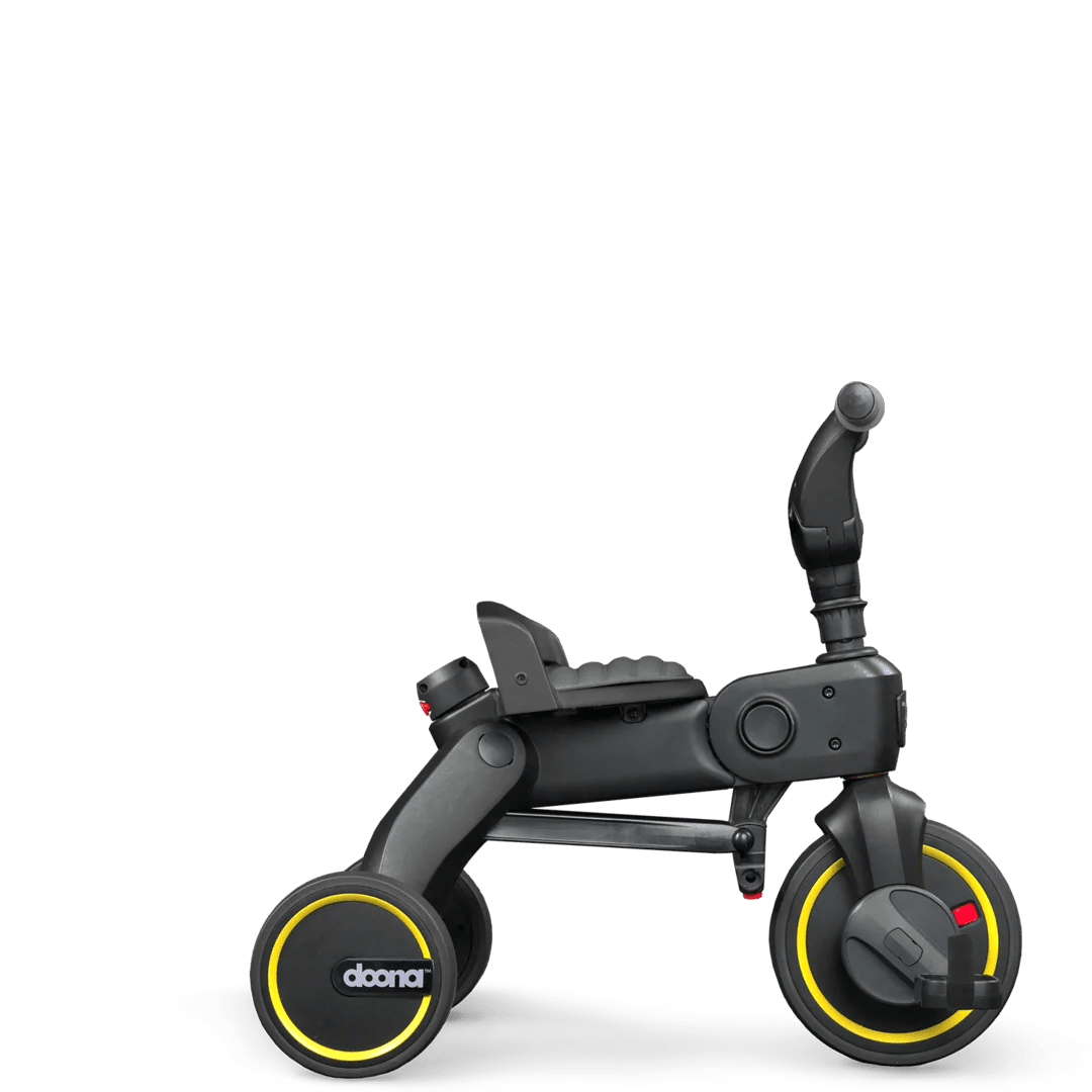 Doona Liki Trike S5 - Premium Foldable Trike for Toddlers, Kids/Baby Tricycle Stroller with Cushion Seat, UPF 50+ Sun Protection & Harness, Parental Control, Ages 10 Months to 3 Years, Midnight,Black - Adenzo Comfies