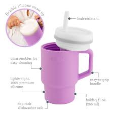 Infantino My 1st Tumbler – Moody Blue & Lilac, Baby Spill‑Proof Training Cup, 6M+, BPA‑Free