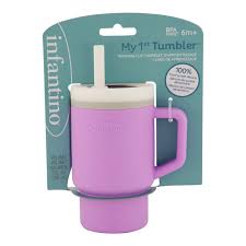 Infantino My 1st Tumbler – Moody Blue & Lilac, Baby Spill‑Proof Training Cup, 6M+, BPA‑Free