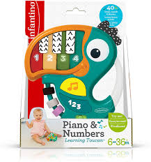 Infantino Piano & Numbers Learning Piano Toucan Teal/Multicolor Age- 6 Months & Above