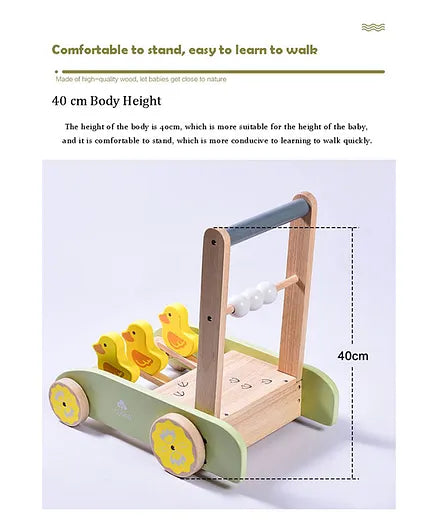 Factory Price Wooden Baby Walker with Sounds , Multifunctional, Safe and Fun for 6-9 Months .