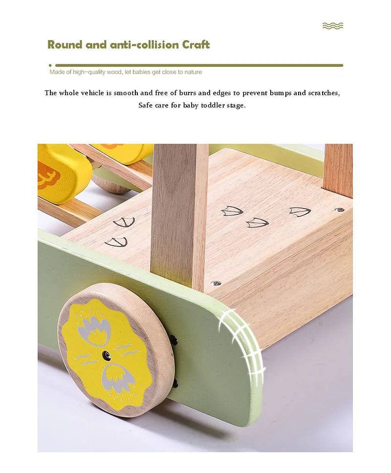 Factory Price Wooden Baby Walker with Sounds , Multifunctional, Safe and Fun for 6-9 Months .