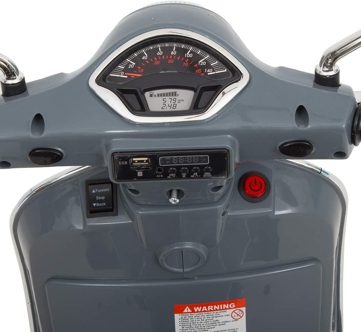 Kids Electric Ride On Scooter Motorcycle 6V with Lights - Grey. - Adenzo Comfies