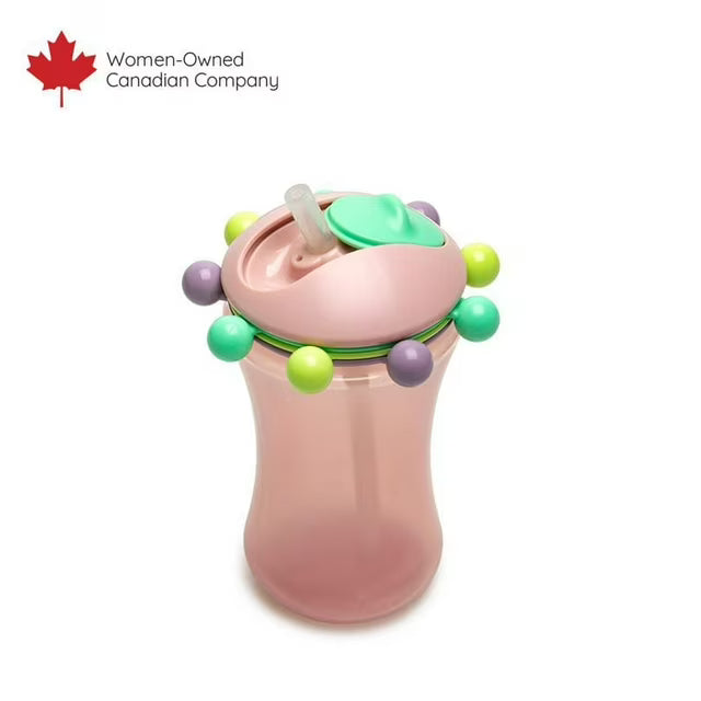 Melii Abacus Straw Sippy Cup, 340 ml, 12+ Months, Spill-Resistant Training Cup, Fun Bead Design, BPA-Free & Dishwasher Safe