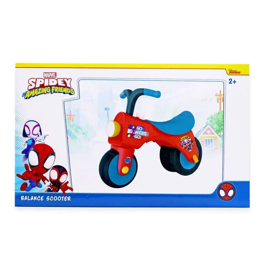 Marvel Spidey Balance Scooter – Red and Blue Kids Kick Scooter with Adjustable Handlebar, Lightweight Design, and Stable 3 - Wheel Balance Support - Adenzo Comfies