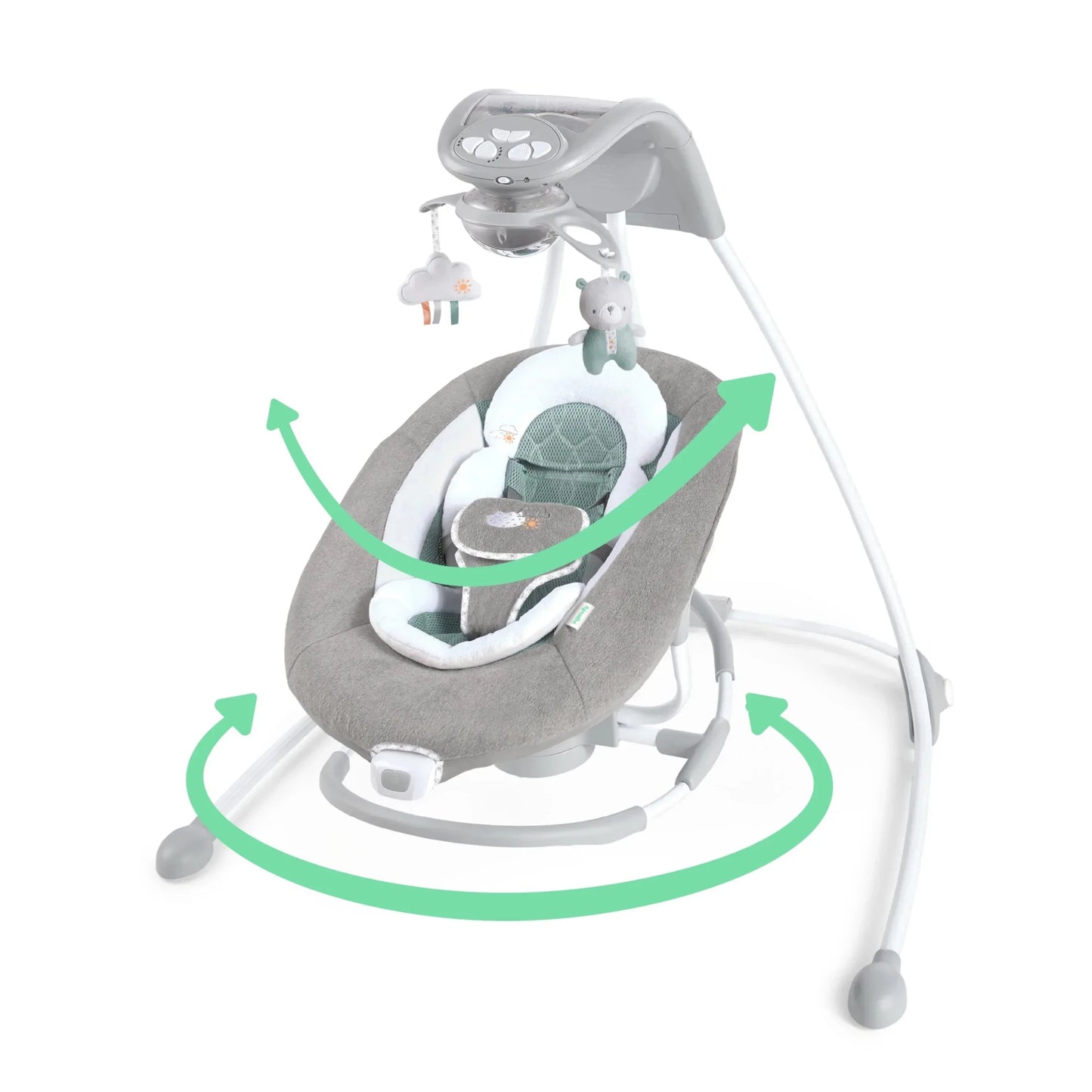 Ingenuity - Inlighten Soothing Electric Swing Cradle Lights Toys and Music - Adenzo Comfies