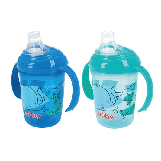 Grip n Sip No - Spill Baby Training Cup (240ml) – SoftFlex Silicone Spout Sippy Cup with Easy - Grip Handles, BPA - Free Toddler Cup (4+ Months) - Adenzo Comfies