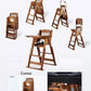 Adjustable & Foldable Wooden High Chair and Tray, Highchair for Babies and Toddlers Dining