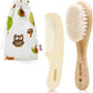 haakaa Baby Hair Brush and Comb Set for Newborns & Toddlers - Natural Soft Goat Bristles and Wooden Handle, Gently Grooms Baby's Hair, Ideal for Cradle Cap, Perfect Baby Gift, 2pk - Adenzo Comfies