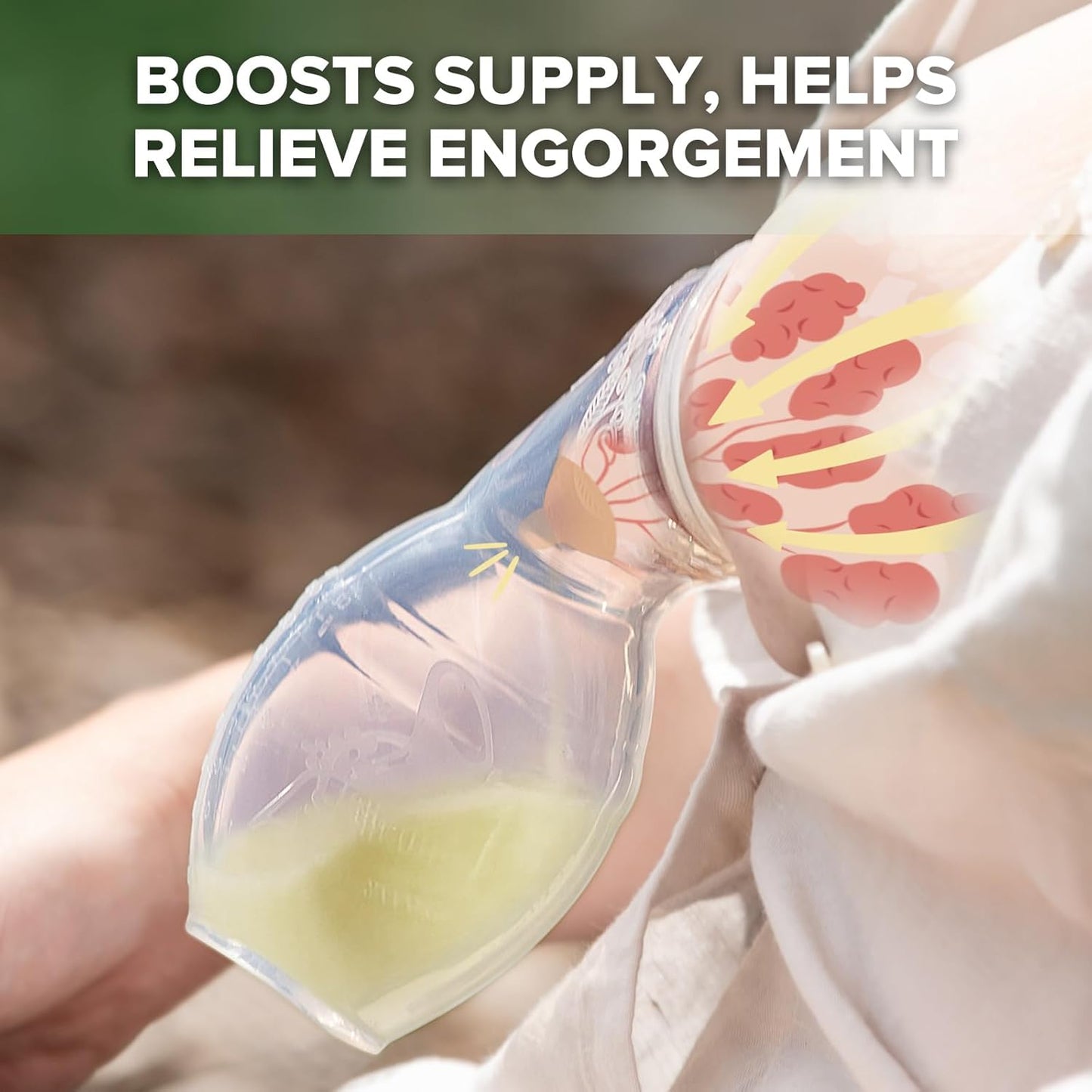 haakaa Manual Silicone Breastfeeding Food Grade Milk Pump (3.5oz/90ml) Clear