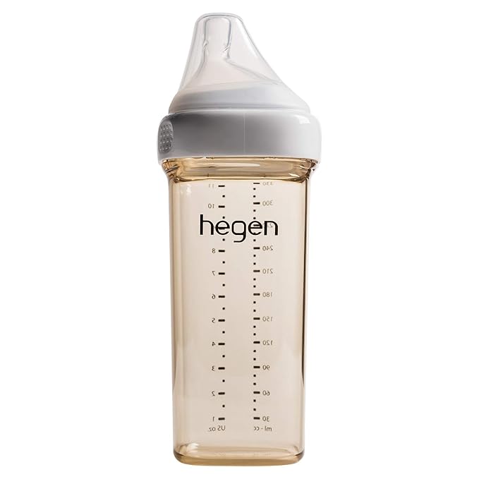 hegen Baby Bottles - Anti Colic Baby Bottles Wide Neck- Breastfeeding System 240ML/330ML with Medium Flow Teats