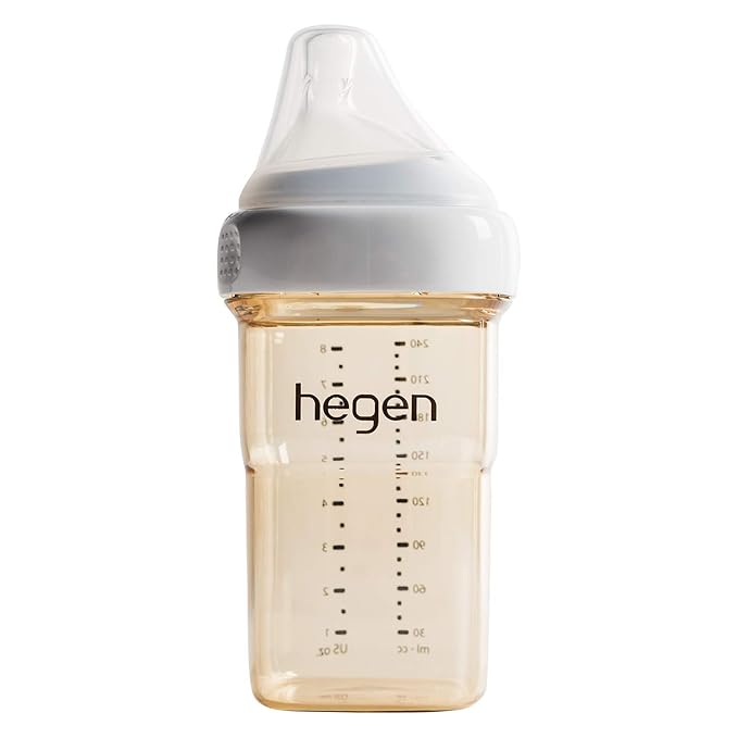 hegen Baby Bottles - Anti Colic Baby Bottles Wide Neck- Breastfeeding System 240ML/330ML with Medium Flow Teats